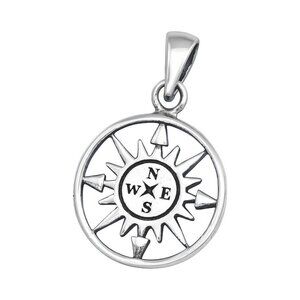 Sterling Silver Compass Pendant